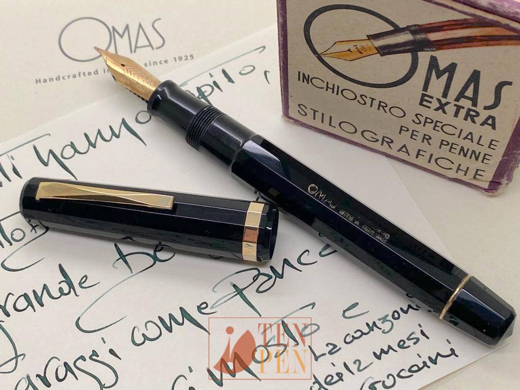 OMAS EXTRA 557/F BLACK FACETTED CELLULOID - RARE OS MODEL | Tenpen